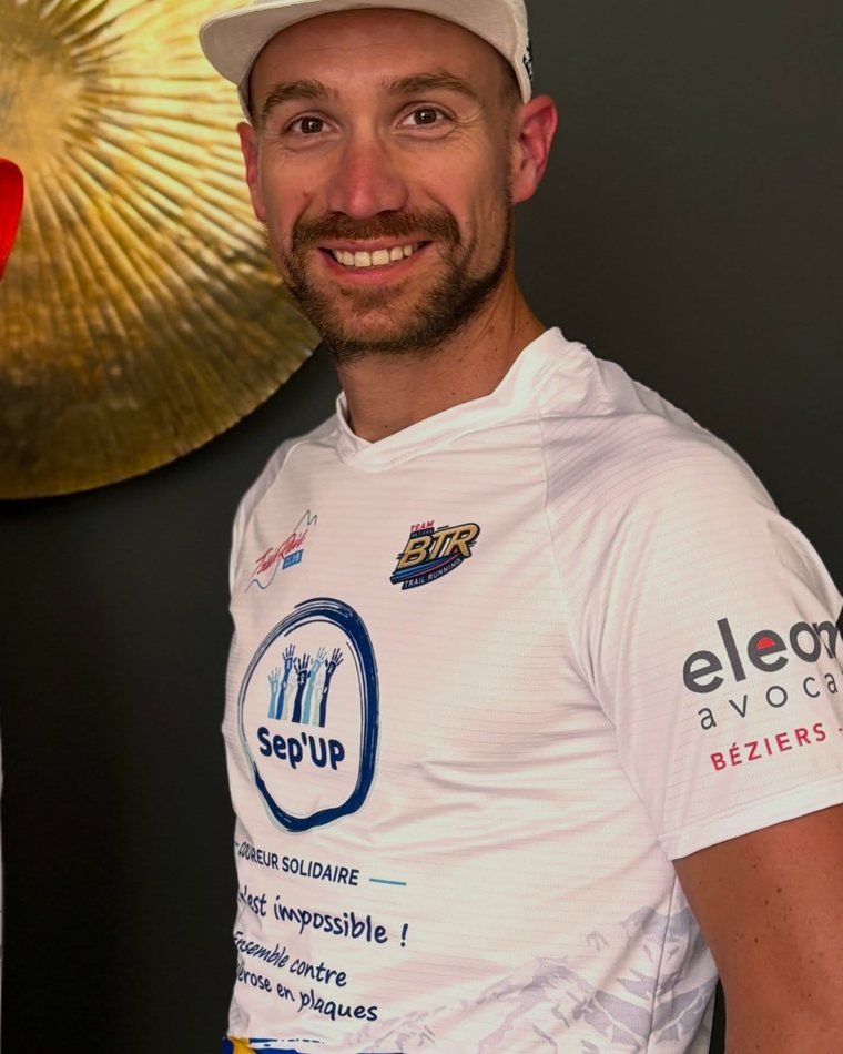 Pierre Bodart en maillot solidaire SEP’UP