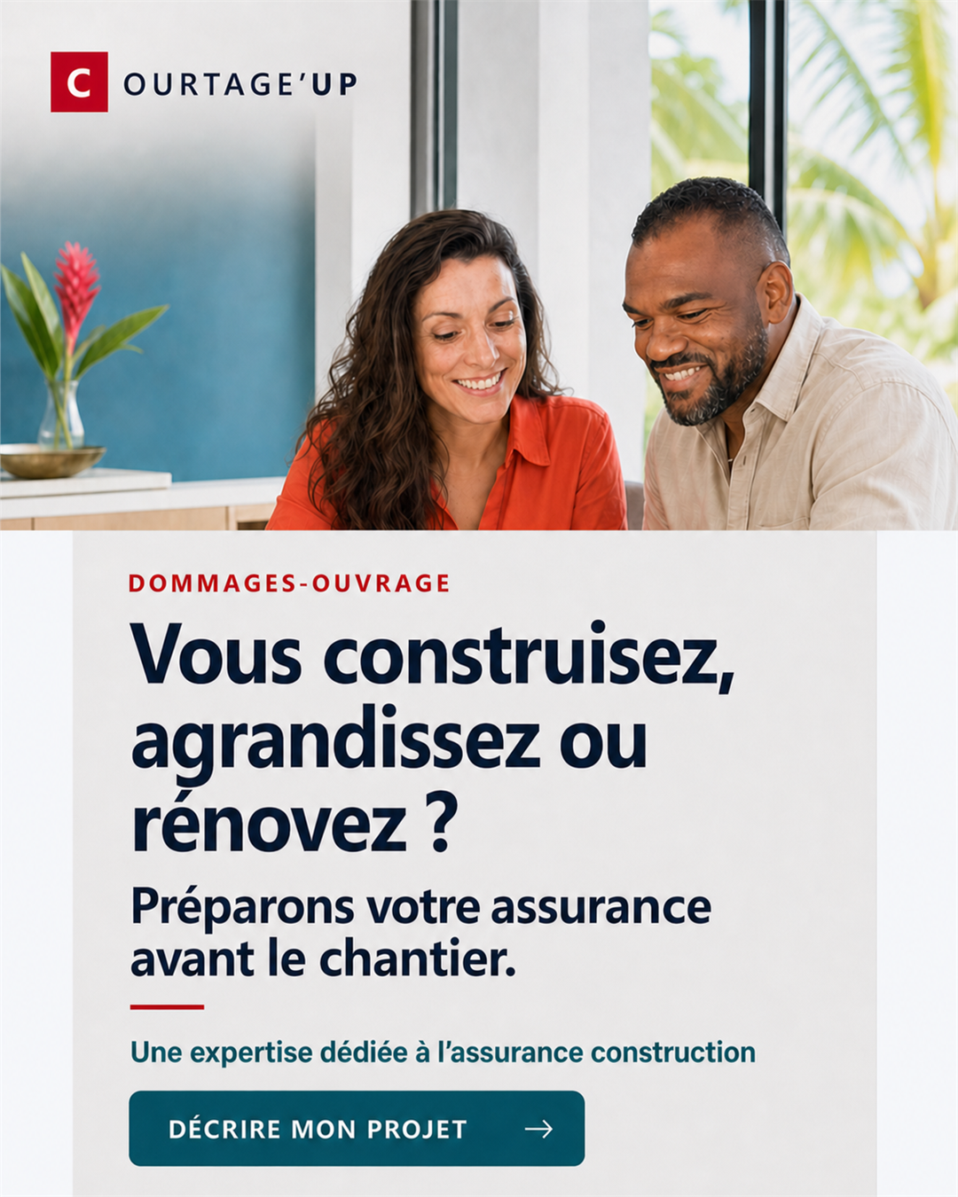 Porteurs de projet préparant une assurance dommages-ouvrage avant leur chantier